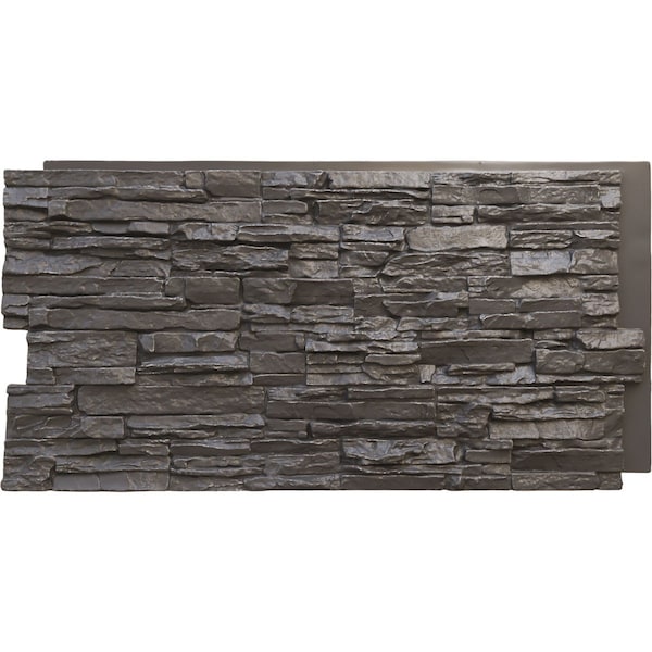 Ekena Millwork 45 3/4"W x 24 1/2"H x 1 1/4"D Canyon Ridge Stacked Stone Faux Stone Siding Panel Slate Gray PNU24X48CNSG - main